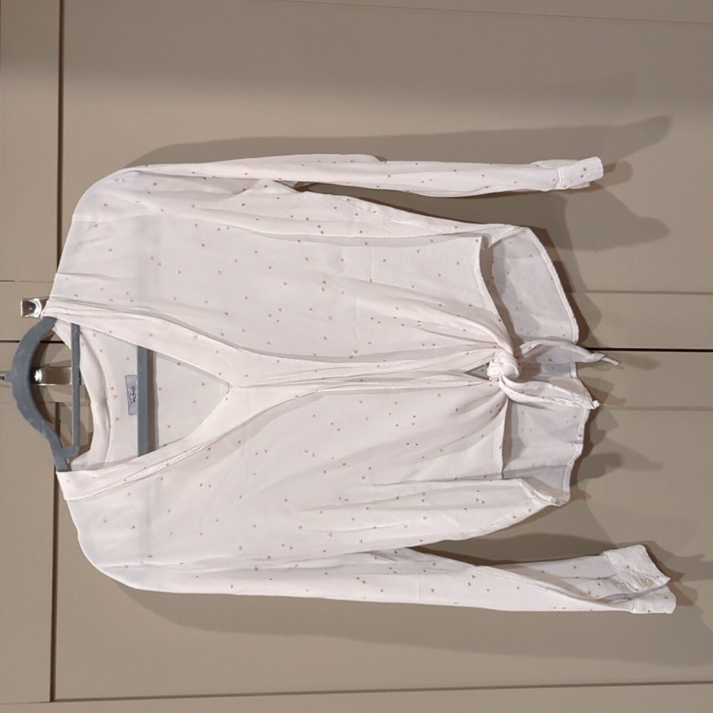Rails white starred tie waist top. Size medium